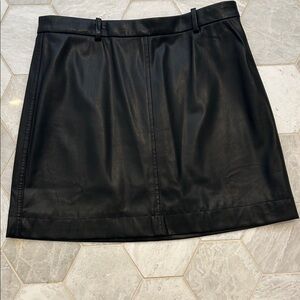 J. Crew Black Faux Leather Mini Skirt